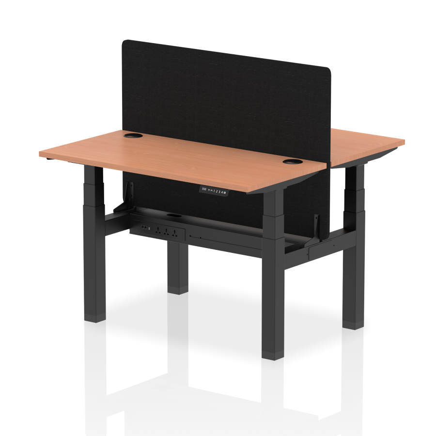 Rayleigh Back-to-Back 2 Person Slimline Height Adjustable Bench Desk